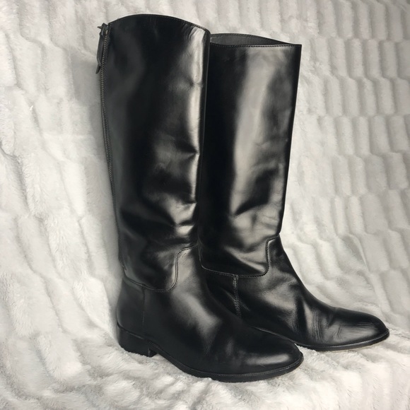 Cole Haan Shoes - Cole Haan Tall Black Leather Riding Boots